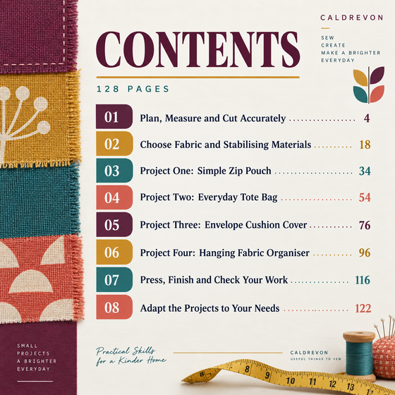 Contents pages with chapter start numbers for Useful Things to Sew.